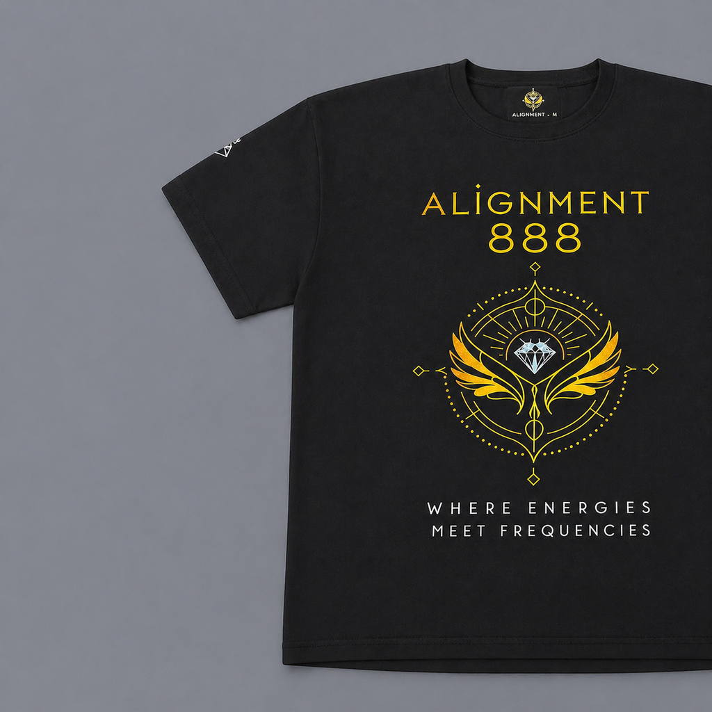 Black Cotton Tee – ALIGNMENT888 Core Logo