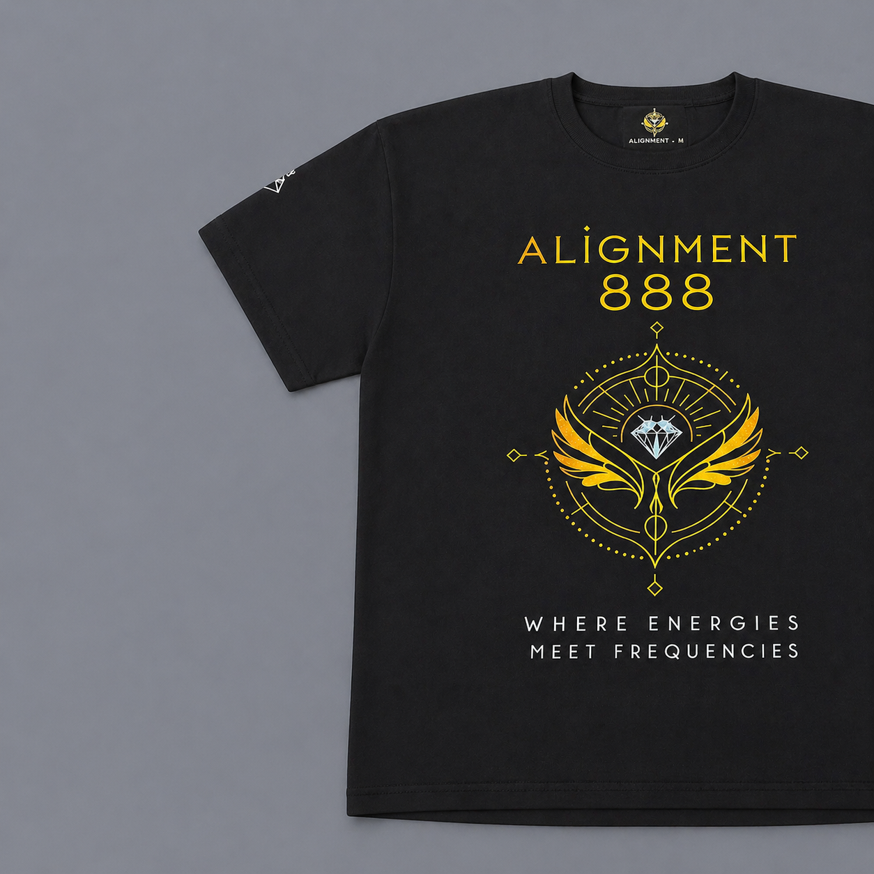 Black Cotton Tee – ALIGNMENT888 Core Logo