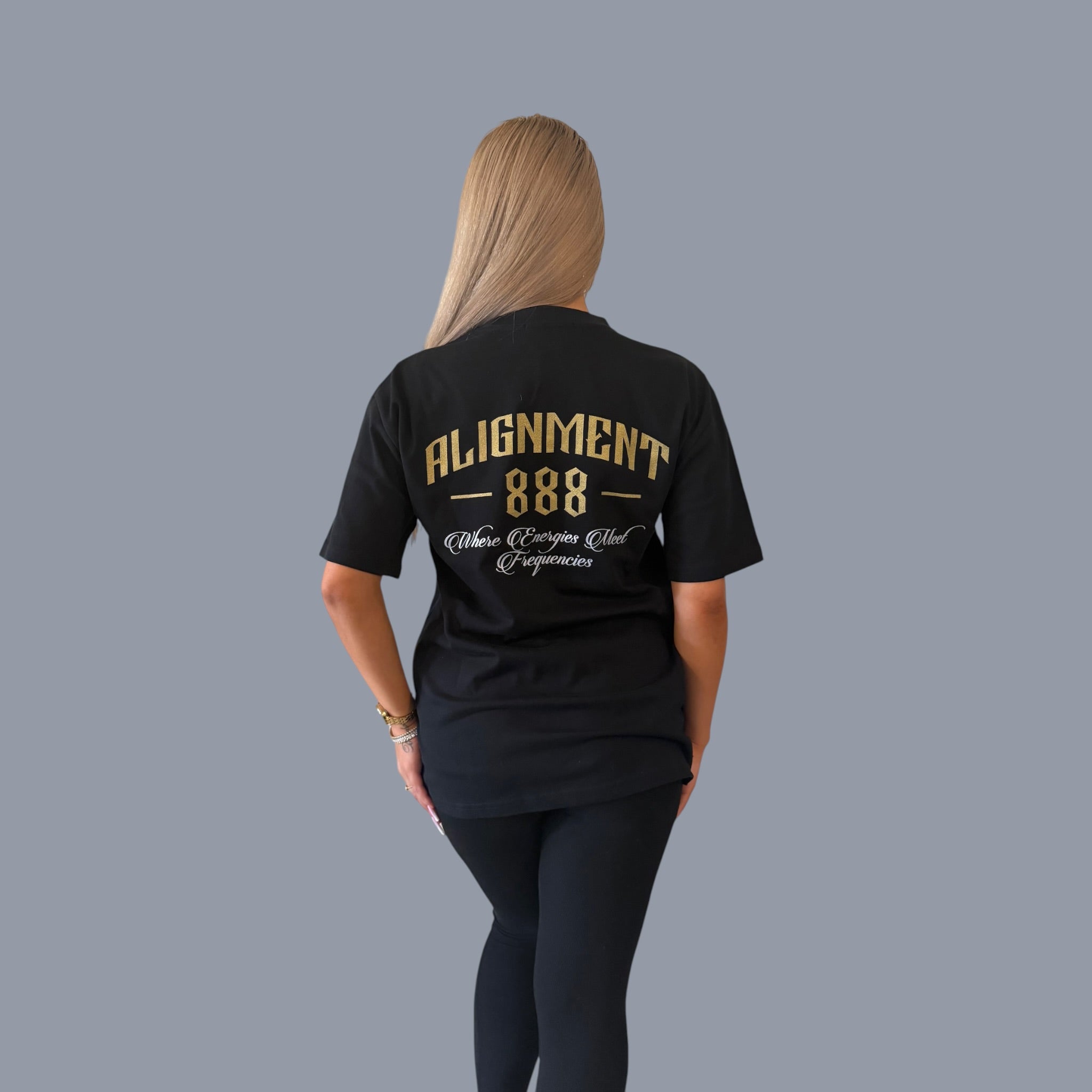 Black Cotton Tee – Shimmer Logo (Limited Edition) | ALIGNMENT888
