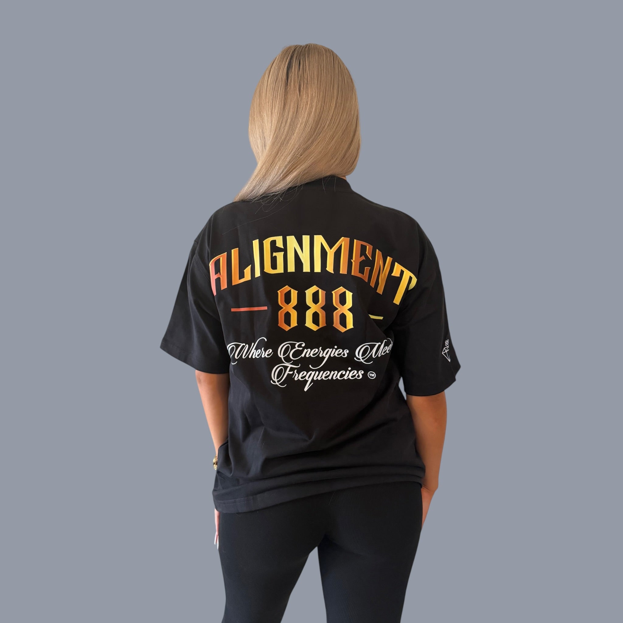 Black Cotton Tee – ALIGNMENT888 Core Logo
