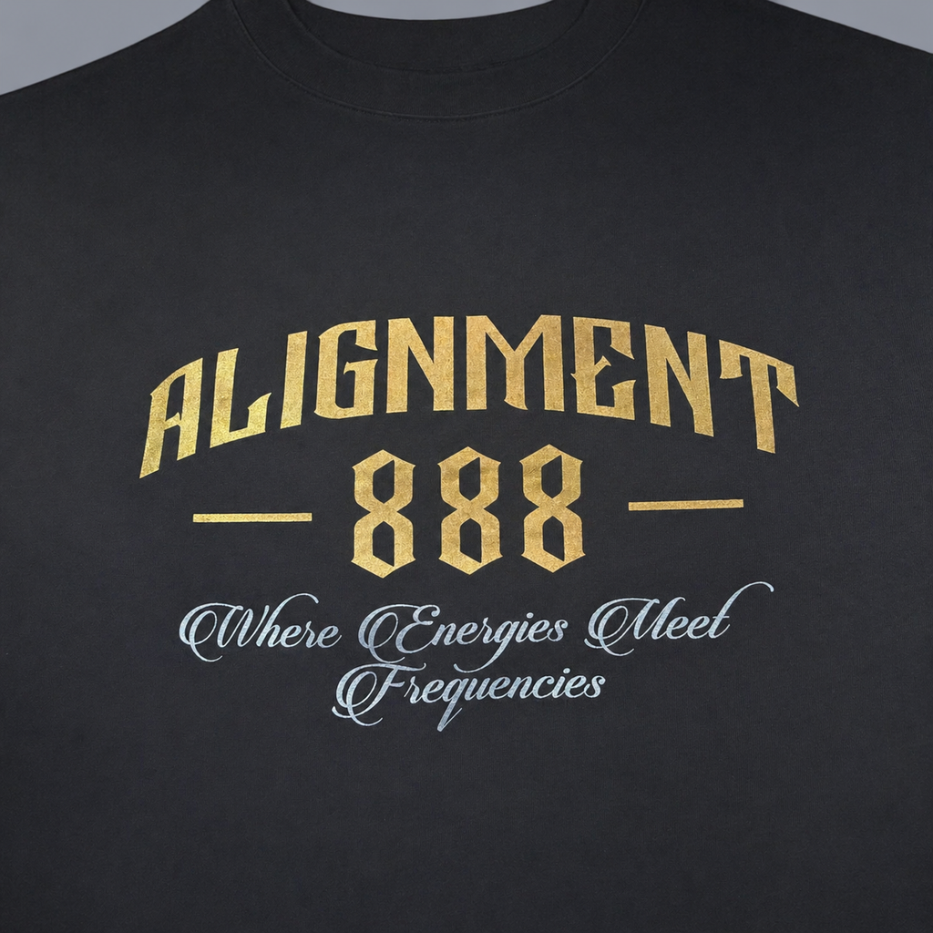 Black Cotton Tee – Shimmer Logo (Limited Edition) | ALIGNMENT888