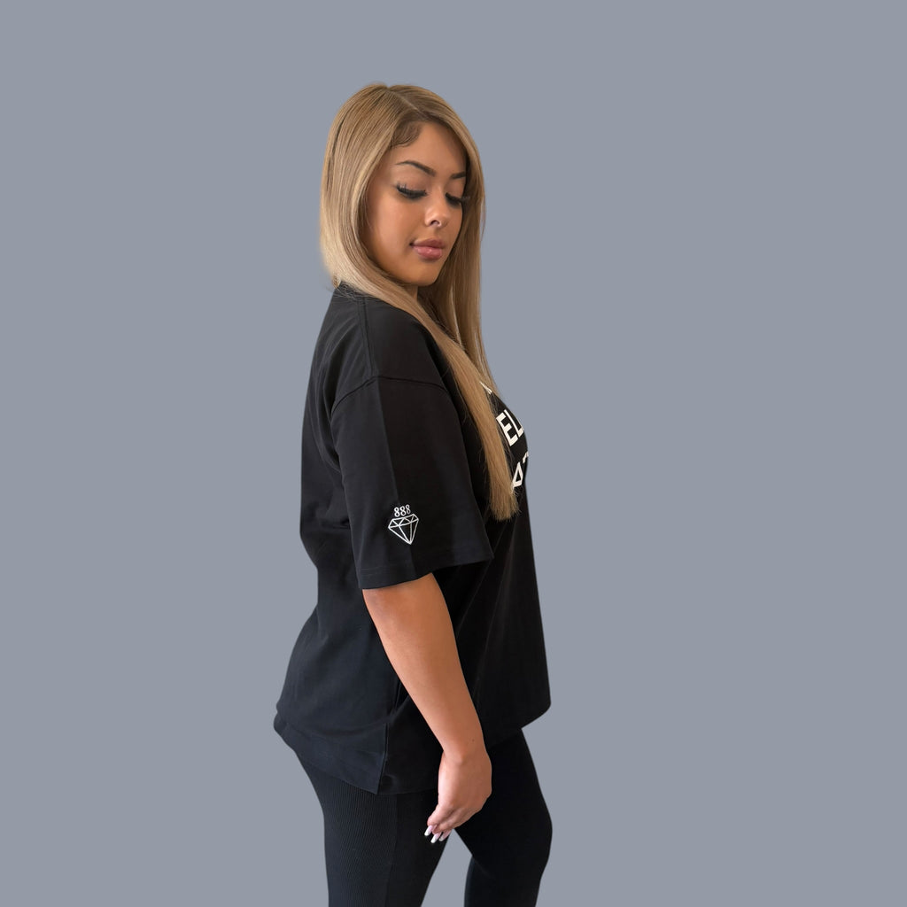 Black Cotton Tee – Align. Elevate. Attract. | ALIGNMENT888